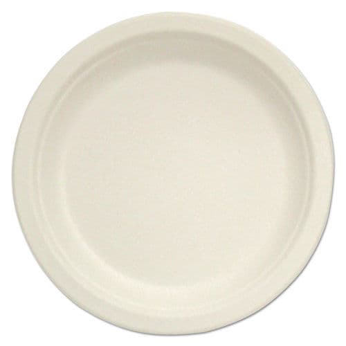 Compostable Tableware, 10" Plate, Beige, 500/Box