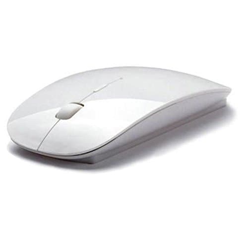 Ultra Slim Small Wireless Optical Mouse for Laptop PC Computer Apple Mac by Cooliker - White