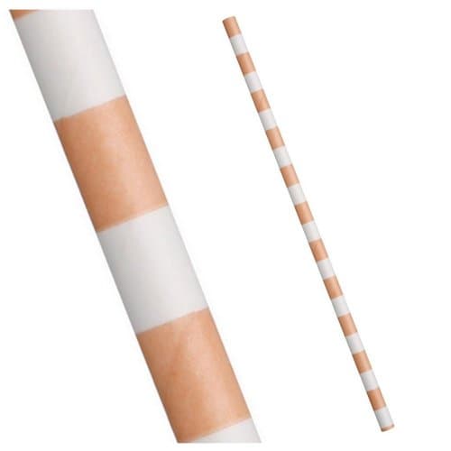Paper Drinking Straws - Peach Circle - 25 Pack