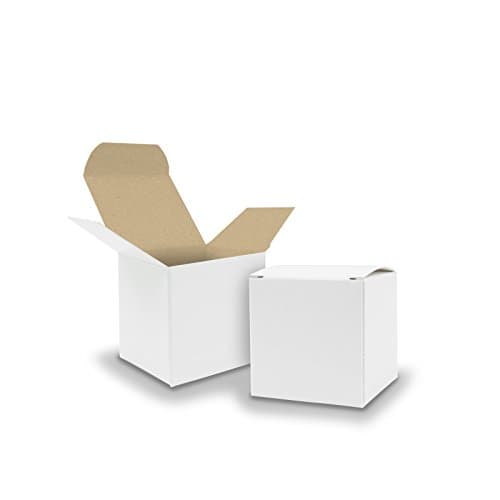 25x Itenga Cube Box Box 5 x 5 cm Outer White Inner Braungastgeschenk Tray for Filling (Wedding Advent Calendar. Christening. Birthday Gift. Holy Communion)