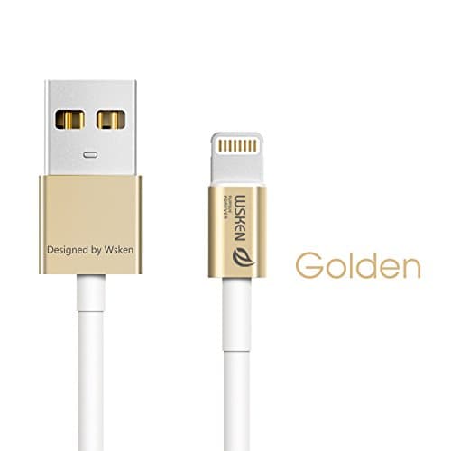 iPhone Cable,Wsken 3.28ft USB iPhone Cable with 8pin Lightning Connector [Apple MFi Certified] Sync Charger Power Cable for iPhone X 8/8plus,7/6/6s,iPad Pro,iPod Touch (Golden)