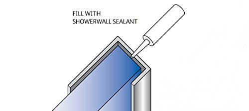 Bright Silver Internal Corner, External Corner, End Cap Shower Wall Multi Panel Fixing Trims Aluminium Extrusions 2.45m (End Cap)