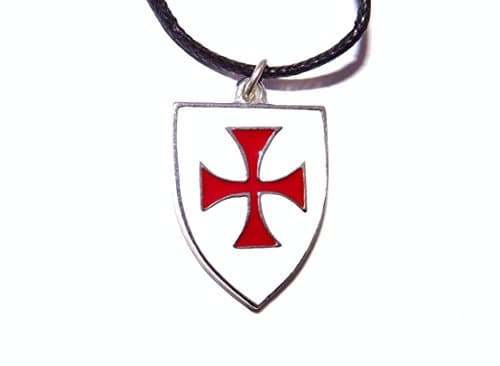 Knights Templar Shield Pendant (Red on White)