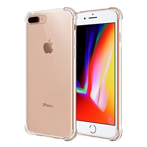 iPhone 8 Plus Case, Siuber Ultra Slim Clear Wireless Charging Compatible Shockproof Case Protective Cover [Shock Absorption, Anti Slip, Scratch Resistant] Premium Flexible TPU Silicone Case Cover for Apple iPhone8 Plus