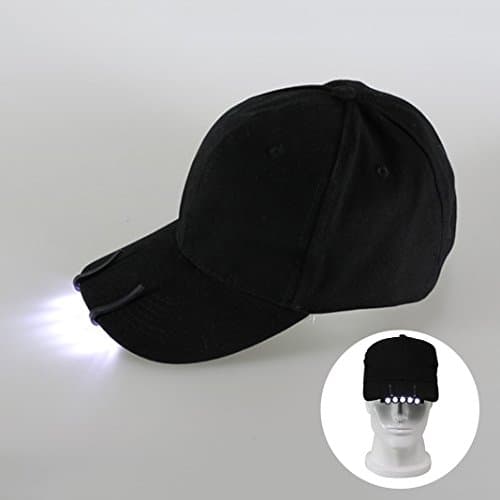LED Light Hat, MeiC Power Adjustable Velcro Flash Light Hip Hop Hat Sport Baseball Cap with 5 Removable LED Lights for Hiking Camping Sport Outdoor Running Hunting Fishing
