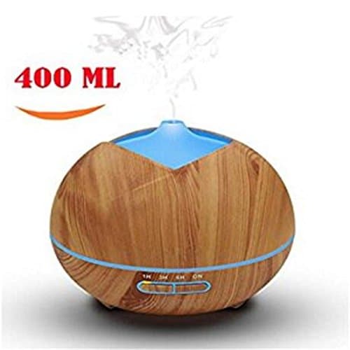 Cool Air Diffuser, Aroma Diffuser 400 ml Ultrasonic Silent Humidifier with 7-colored changeable LED lights, Anti-dry &amp; Three Gear Time Mode for Home, Yoga, Office, Spa, Bedroom, Baby Room (Yellow)