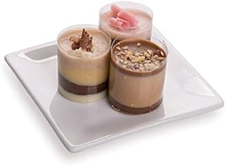 Mini Porcelain Plate - Square - 3" with a Raised Edge - Porcelain Edge Plate for Desserts, Appetizers and more - 10ct Box - Restaurantware