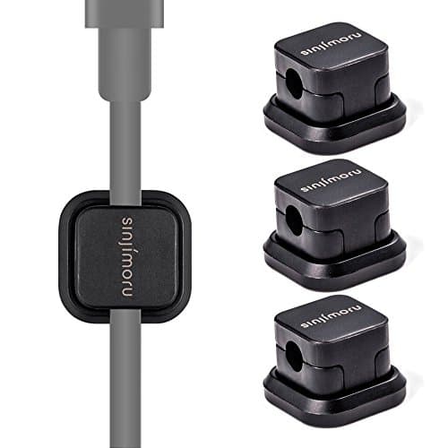Magnetic Cable clip, Cable holder with Magnet, Multi purpose Cable Organizer for iPhone Lightning Cable and Micro USB Cable for Cable Management. Magnetic Cable Holder, Black 3 Pack