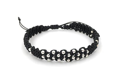 Macrame bracelet with silver fittings