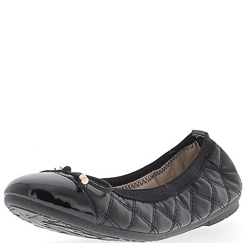 Black Flats With Bow Quilted Effect - 5