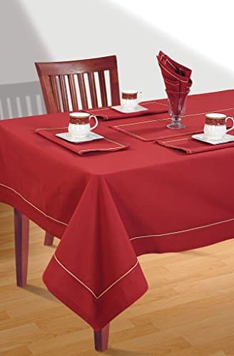Yuga 100% Cotton Tablecloth For 6 Chair Small Rectangular Table Plain Table Cover Table Linen 54 X 78