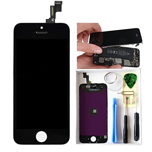 Black Replacement LCD Touch Screen Digitizer Glass Replacement Full Assembly for iPhone 5S with Free Tools included