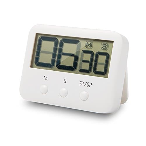 Digital Kitchen Timer with LED Display Back Strong Magnetic Long Standby, Loud Alarm，White for Rakii
