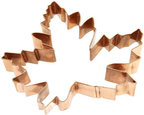 Old River Road Intricate Maple Leaf Shape Cookie Cutter, Copper