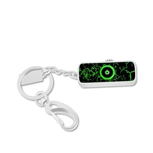 USB 2.0 Flash Drive, 16GB U Disk Personalized Memory Stick Thumb Drives with Free Key Ring, Easy to Carry (Silver - Green Switch)