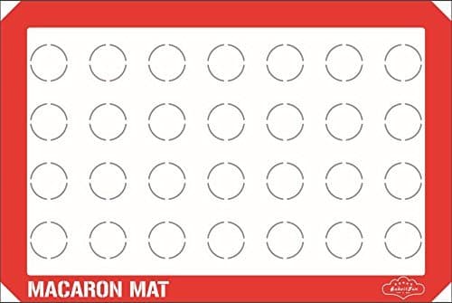 Bakeitfun Silicone Macaron Baking Mat, One Standard Size Sheet With 28 Macaron Spaces, Non-stick Multipurpose Kitchen Tool, Microwave And Dishwasher Safe, For Professional And Home Use, Red