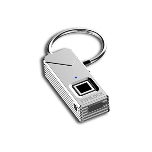 Smart Fingerprint Lock IP66 Hi-tech Automatic Learning Technology with Alloy Zinc Case for Bag Luggage Suitcase School Bag Cabinets (Sliver)