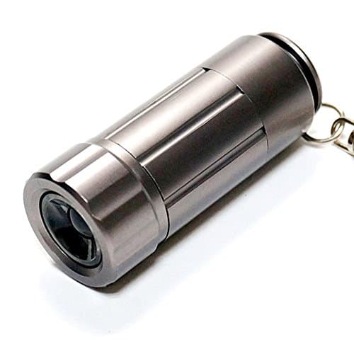 KENO Mini USB Rechargeable LED Keychain Flashlight Battery Powered Flashlight Key Chain Flashlights Small Flashlight Torch Light Aluminum LED Keychain Flashlight(1 pack,Silver)