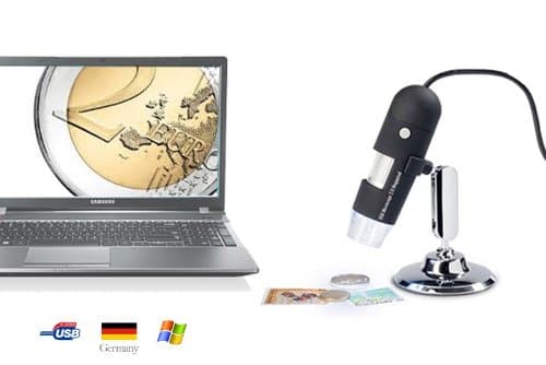Lighthouse Digital-Microscope-Camera, 2.0 megapixels, 20 to 200x magnification, USB 2., 8 white LED's