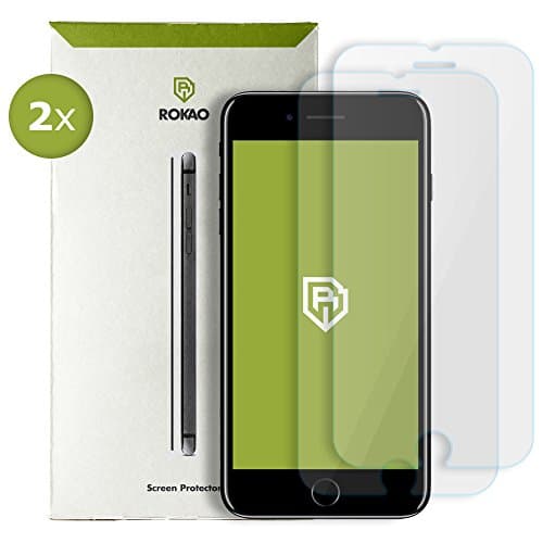 iPhone 6 Plus / 6S Plus Screen Protector Glass Premium [2-Pack] ROKAO Anti-Blue Light iPhone 6S Plus Tempered Glass Bubble Free Film 9H Hardness HD Clarity Cover Ultra Transparent