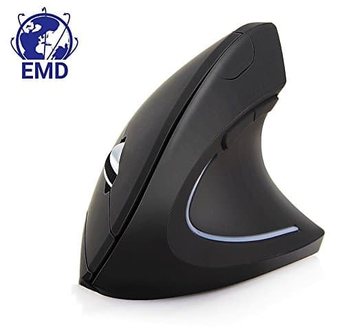 EMD 6D Design Vertical Wireless Mouse - Wireless - Mouse - Ergonomic Design - Prevention Syndrome - Prevents Wrist Inflammations, Battery, PROFESSIONAL, Shoulder and Neck Support - Recommended for professional and Surfer