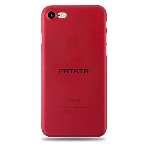 iPhone 7 Case [4.7 inch], PRTKTR® - Ultra Thin [Lightweight] Semi-Transparent [Red Cover] Extended Camera Bumper Protection [Perfect Fit] Precise Cut-Outs