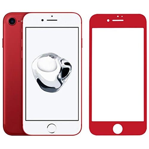Iphone 6/6s Plus Full Coverage Screen Protector,JELLYEA Curved Carbon Fibre 3D 9H Tempered Glass Anti-Fingerprint Scratch-Resistant for Apple6/6s Plus,5.5",Red