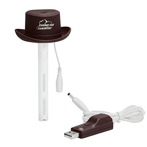 CCCREM Cowboy Hat Humidifier Creative Cap Diffuser Personal Mini Portable Bottle Aromatherapy Machine USB Sprayer Car Office Travel , Brown