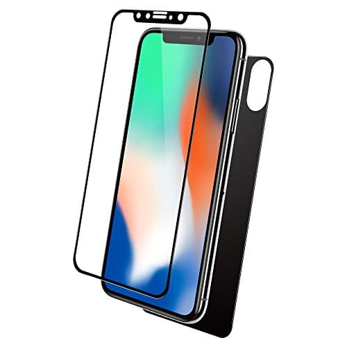 iPhone X Screen Protector, HWeggo iPhone X / 10 Front and Back Full Protection Tempered Glass [9H Hardness] [Anti-Scratch] Display Protector for iPhone X / 10 (2017)-Black