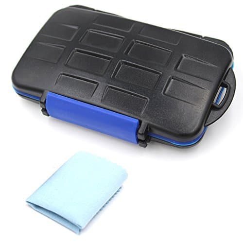 Gonine Water-Resistant Memory Card Cases,SD SDHC SDXC Compact Flash CF Protector Storage Cover, Can Holder 12 Slots for 8 Pcs SD and 4 Pcs CF Cards