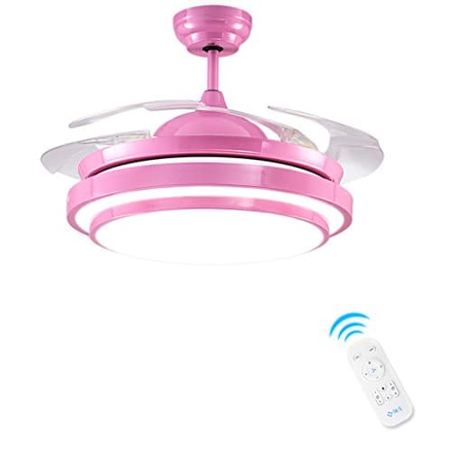 Fan Ceiling Pendant Light Chandelier, LED Light Source Remote Control ABS Fan Blade Art Princess Ceiling Light for Baby Room (Size : 36 inch)
