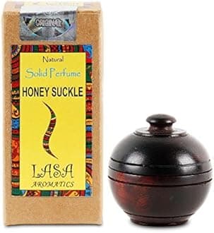 Lasa Aromatics Honey Suckle Natural Solid Perfume Body Musk In Wooden Jar - 6 gm