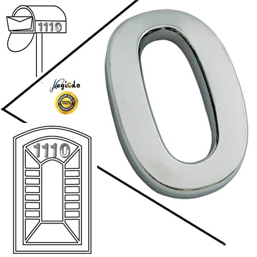 Magicdo® 3/pack 2-3/4’’ Silver Modern House Numbers, Modern Mailbox Number Sticker, 3DShining Reflective Number, Self-Stick Number, Floating Appearance Number, Silver House Number Signs(0)