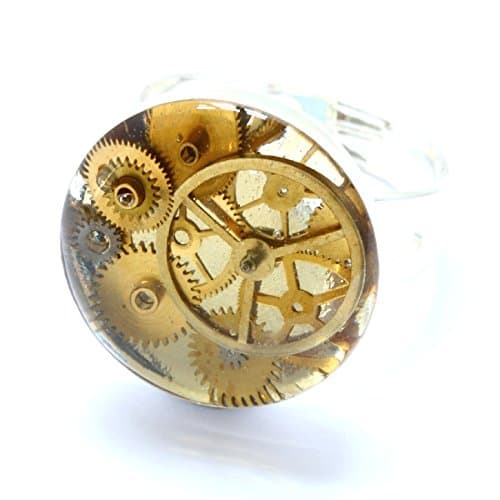 Steampunk Ring, Clockwork Ring, Watch Parts Ring, Watch Movement Ring, Cocktail Ring, Statement Ring (Silver Plated)