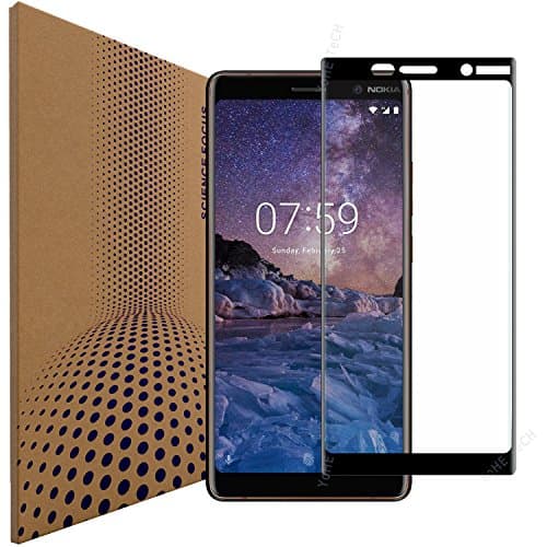 VLP 3D Bending Edge Screen Protector for Nokia 7 Plus, Anti Scratch Fingerprint Resistant Tempered Glass Screen Protectors for Nokia 7 Plus (Black)