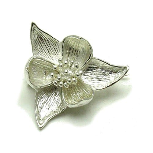 Sterling silver brooch flower Lotus solid 925