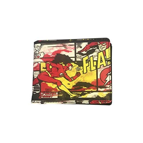 Flash Wallet Flash Running comic strip logo Official DC Comics Bifold One Size
