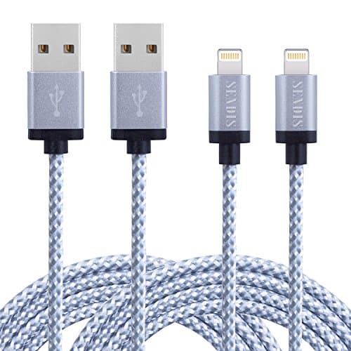 SENDIS Lightning Cable iPhone Charger Cable 3M 2Pcs Nylon Braided USB Data Charging Cable Compatible with iPhone 8, 7Plus, 7, 6 Plus, 6, iPad, iPod