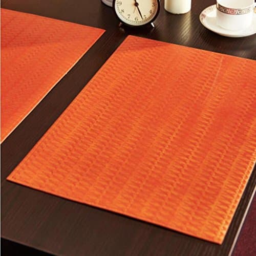 X&amp;L Rectangular heat pad Western leather table mat European Continental table mats for household hotel restaurant party , orange