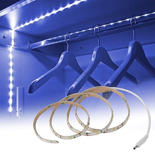 Bonega® Led Strip Rope Light Kit, Wireless PIR Motion Sensor Strip Light 1M 30 LED Battery Operated for for Wardrobe, Cabinet, Closet, Bedroom, Kitchen, Basement, Under Bed Night Lamp
