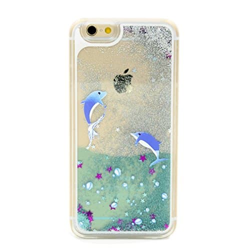 iPhone 6 / 6S Case , Hamyi Blue Penguin Pattern Shiny 3D Dynamic Liquid Glitter Quicksand Transparent Hard Plastic Back Cover for Apple iPhone 6 / iPhone 6S (4.7 inch Screen)
