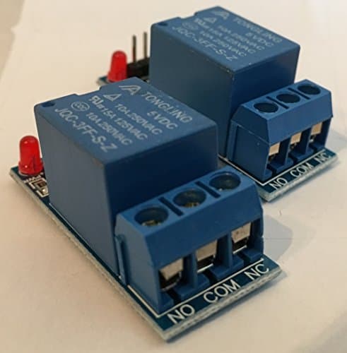 1 channel 5 V DC 10 A low level trigger relay module, 5 V coil voltage relay module, set of 2, kit for Ardunio and other developmental environments