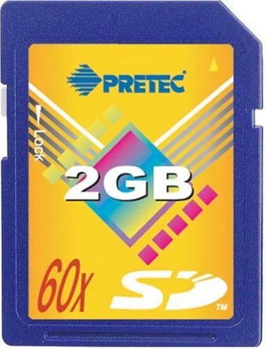 Pretec 2GB SD Card 60x High Speed - Secure Digital Memory Card Ideal to record from most Steepletone Music Centres &amp; Jukeboxes (MP3 format units)