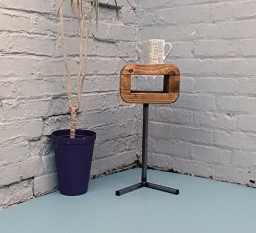 Small retro style bedside table slim tall base