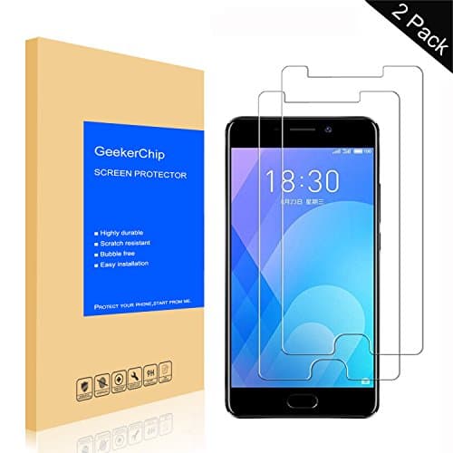 Meizu M6 Note Screen Protector[2 pack],GeekerChip 2 Pack Meizu M6 Note glass Edition Genuine Tempered glass Screen Protector Guard Cover