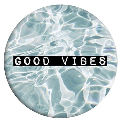 Expanding Stand and Grip for Smartphones and Tablets, Multi-Function Mounts and Holder, Pop Mount Holder Socket for Cell Phone - GOOD VIBES Black