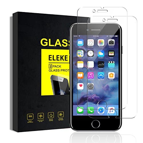 ELEKE iPhone 7 Screen Protector(2-Pack), 0.3mm 9H Hardness Shatterproof Tempered Glass ,Anti-Scratch Ultra Clear 3D Touch Compatible for iPhone7(4.7 inch)