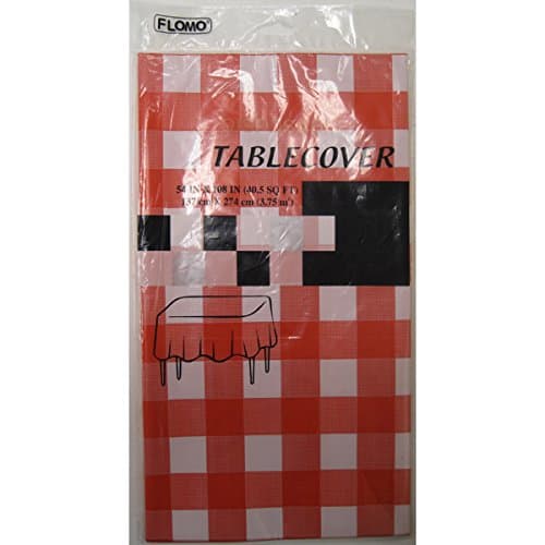 FLOMO Nygala TC357 Red Checkered Pattern Rectangular Table Cover, 54 x 108, Multicolor