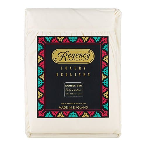 Regency Royal Valance Platform Bed Sheet Size Single/Double/King All Colours Available (Ivory, Double Bed Sheet)