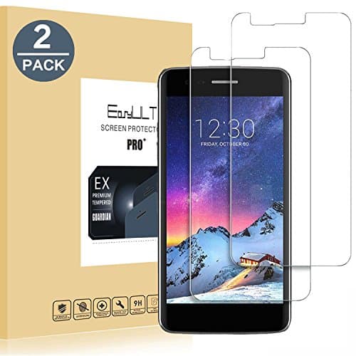 EasyULT [2 pack] Screen Protector LG K8 2017, 2-Pack Premium Tempered Glass Screen Protector Film for LG K8 2017(9H Hardness,0.26mm Thick,2.5D)